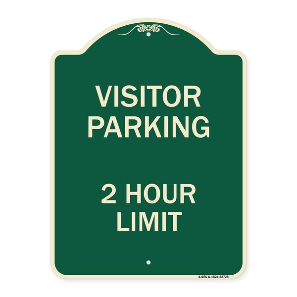 Signmission Visitor Parking Visitor Parking 2 Hour Limit Heavy-Gauge Aluminum Sign, 24" x 18", G-1824-22729 A-DES-G-1824-22729 - main